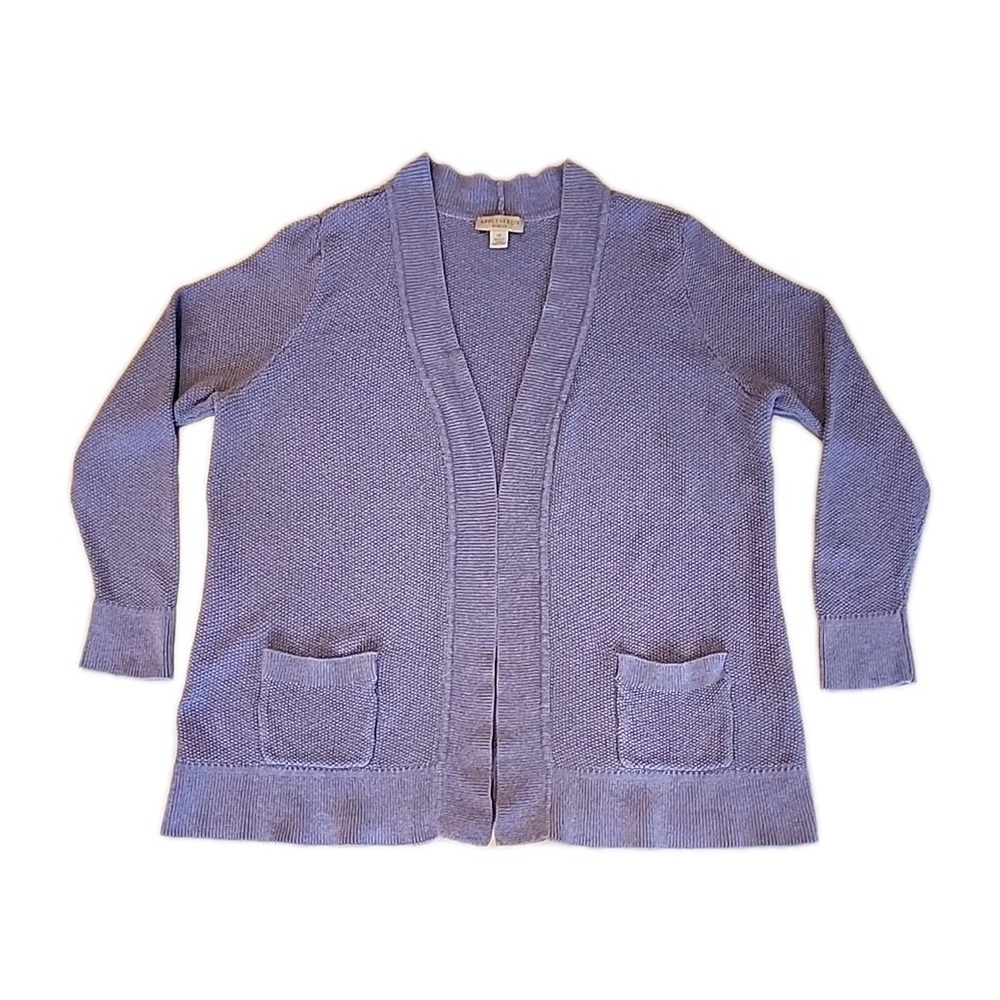 Appleseeds Cardigan Cottage Soft Girl Pastel Lavender Open Front Womens Sz 1X
